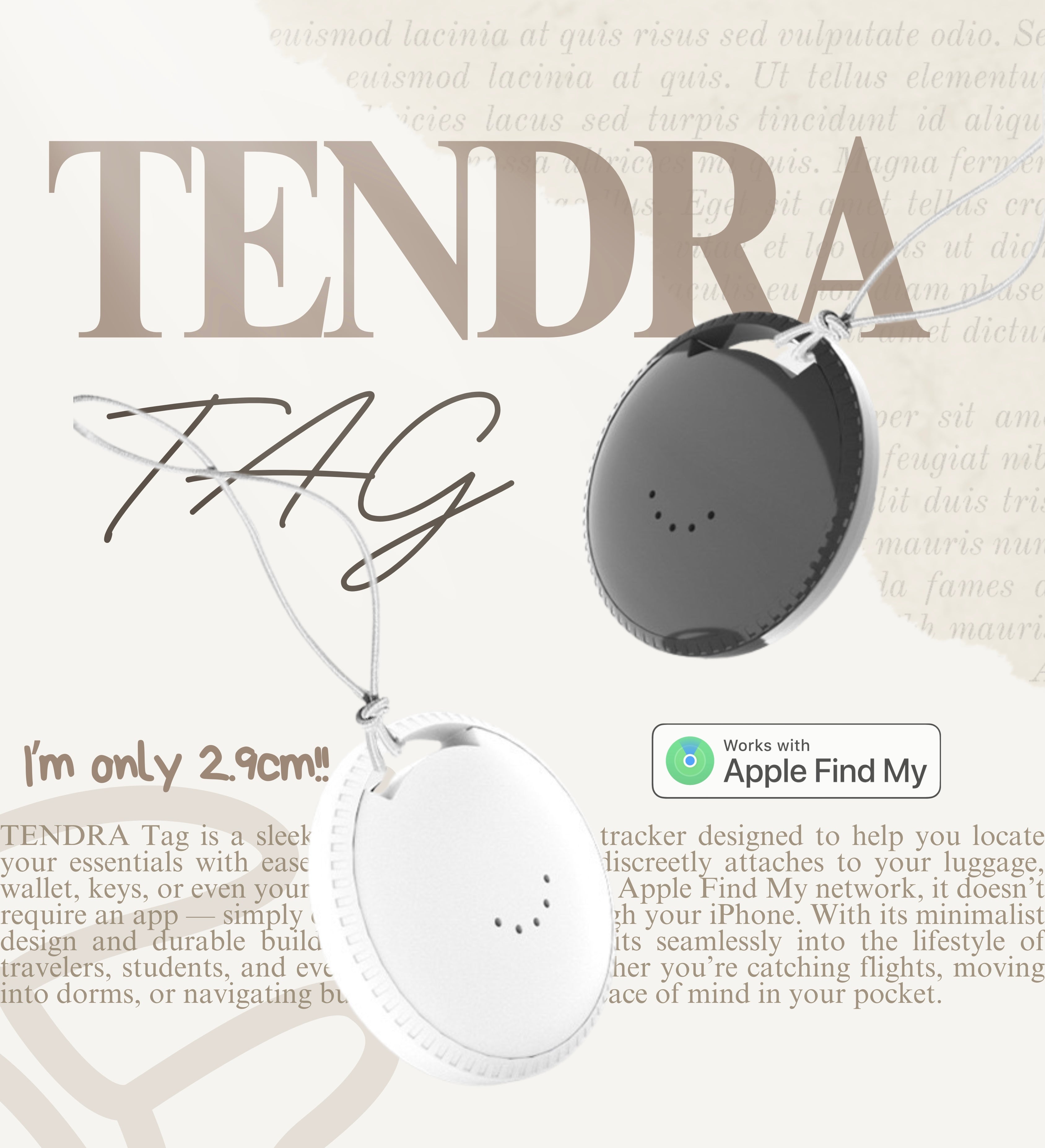 TENDRA tag - Portable Smart Finder (works with Apple FindMy)